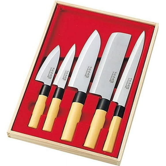 Kitchen Knife Set Of 5 Produced By Komei Nakamura Including Sushi Knife Japanese