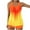 Orange, variant on Wyobmus Women's Plus Size Tankini Swimsuits Criss Cross 2 Piece Swimwear Printed Bow Scoop Neck Swim Skirt With Boyshorts G-Black