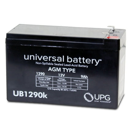 UPG UB1290 12V 9Ah F2 AGM Battery for Fire & Security Panels First Alert Ademco ADI Casil Honeywell ADT Emergency Lights Razor Scooter Verizon FIOS APC UPS RBC 2 31 32 33 40 109 113 130