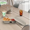 thumbnail image 6 of 29oz Disposable Bowls with Fiber Lids - 2 Compartment Rectangular Compostable Sugarcane Biodegradable Paper Bowls Eco-Friendly Take Out Food Storage Containers, Microwave Safe, Meal Prep (400 PACK), 6 of 8