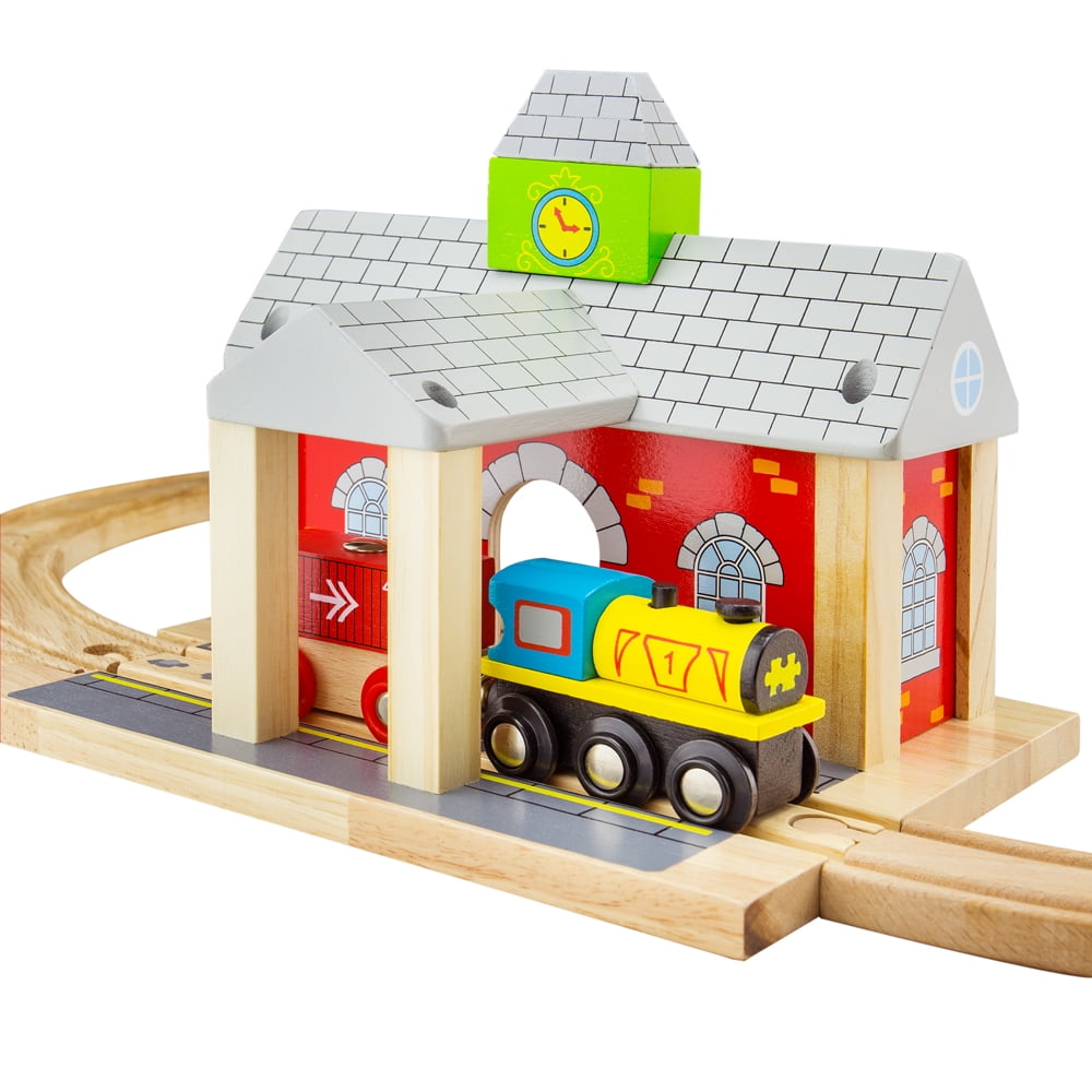wooden railway station