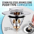 thumbnail image 1 of Universal Edition Stainless Steel Bullet Core Push Type, No Overflow Bounce Core Push-Type Converter Sink Drain Plug, 1 of 4