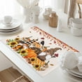 thumbnail image 5 of Gnome Pumpkin Placemats Set of 2 Thanksgiving Sunflower Heat Insulated Linen Place Mats, Washable Stain-Proof Table Mats for Dining Tables Holiday Decor 13x19inch, 5 of 9