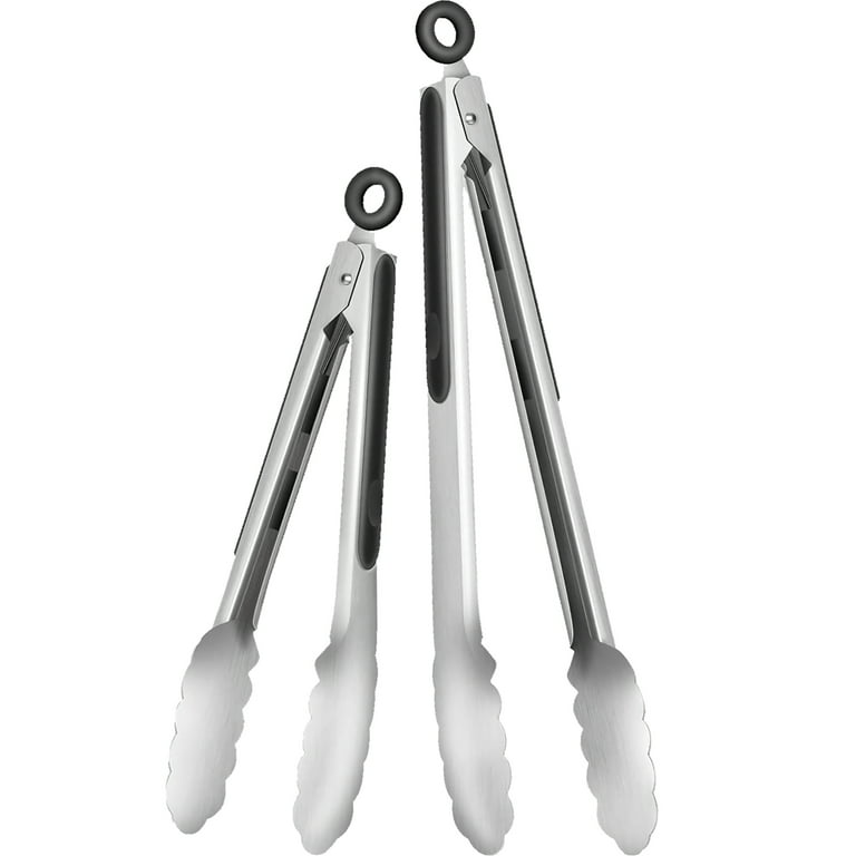Stainless Steel Kitchen Tongs With Lock Mechanism (Set of 2) in