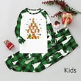 thumbnail image 4 of Jenny Matching Family Christmas Pajamas, Gingerbread Christmas Tree Print, Two-piece Set, Festive Green Plaid Holiday Sleepwear, 4 of 7