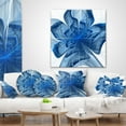 thumbnail image 4 of Designart Blue Fractal Flower with Large Petals - Floral Throw Pillow - 16x16, 4 of 5