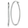 thumbnail image 2 of Primal Silver Sterling Silver Rhodium-plated 2mm Oval Hoop Earrings, 2 of 5