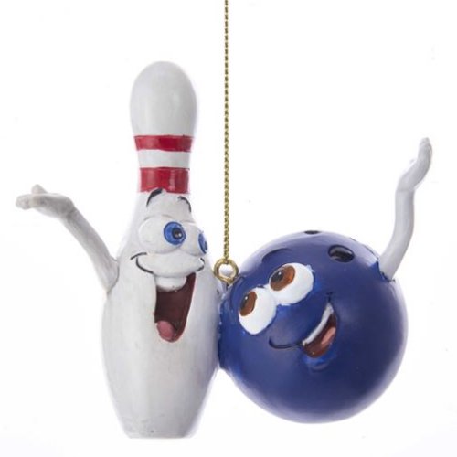 Funny Face Bowling Ball And Pin Ornament