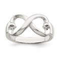 thumbnail image 4 of 925 Sterling Silver Polished Heart Infinity Ring Size 6, 4 of 5
