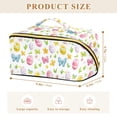 thumbnail image 4 of FORMRS Makeup Bag Travel Cosmetic Organizer for Women Fold Flat Zipper Pouch with Handle, Colorful Easter Eggs, 4 of 8
