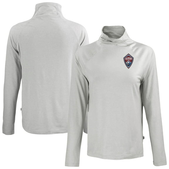 Women's-Cutter & Buck  Gray Colorado Rapids Coastline Epic Comfort Eco Recycled Funnel-Neck Top