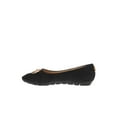 thumbnail image 2 of Victoria K Women's Soft Textured Material With Gold Design Emblem Ballet Flats, 2 of 6