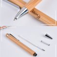 thumbnail image 3 of Juego de 4 piezas de madera de bambú, 1,0mm, punta de bala, tinta azul y negra, bolígrafo de firma, papelería para oficina y escuela, 3 of 3