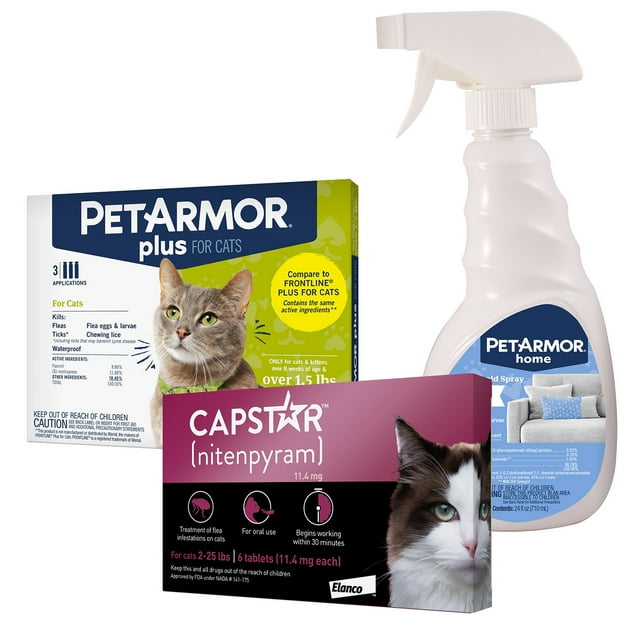 PetArmor Plus Capstar Flea & Tick Bundle for Cats 1.5 lbs. +, 3-Month Supply