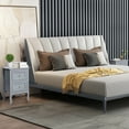 thumbnail image 4 of Ktaxon Nightstand, Bedside Table with 2 Storage Drawers, End Side for Bedroom, Country Style Set of 2,Gray, 4 of 13
