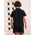 thumbnail image 4 of IDOPIP Toddler Baby Boys Mexican Outfits Short Sleeve Button Up Shirt+Shorts Traditional Ethnic Wear, 4 of 10