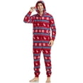 thumbnail image 6 of ANLIQI Couples Matching Christmas Pajamas Sets Hooded Fleece Zipper Plaid Pjs Set Union Suits Soft Warm Jumpsuit(Mens, SF, 2XL), 6 of 8