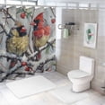 thumbnail image 7 of Orinice Birds Branch Snow Bathroom Decor Set Colorful Luxurious Graphic Print Polyester Fabric Shower Curtain with Hooks 36x72, 7 of 7