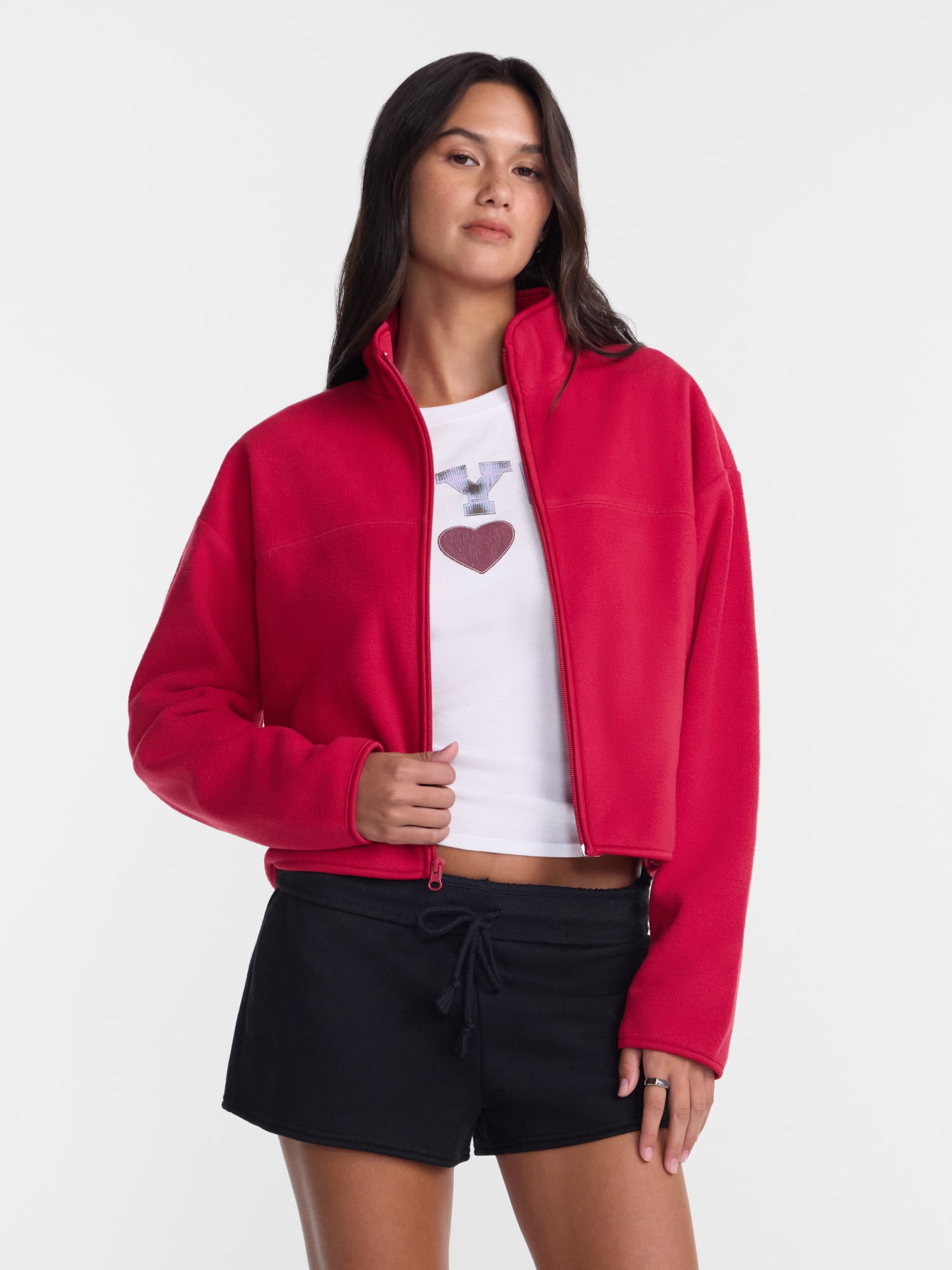 No Boundaries Fleece Zip Up Jacket, Women’s XXS-XL