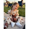 thumbnail image 3 of Loicainy Baby Toddler Girl Football Outfits 6 12 18 24 Months 2T 3T 4T Long Sleeve Bow Soccer Embroidery Sweatshirt Pants Set Clothes, 3 of 9