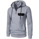 thumbnail image 5 of Sudadera con capucha para hombre, de colores sólidos, informal, con capucha, de manga larga, con bolsillo falso, para ejercicio, blusa de poliéster para hombre, 5 of 6