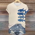 thumbnail image 4 of Sokhug Women's Fashion T-Shirts Funny Fish Graphic Crew Neck Tees Summer Casual Lightweight Breathable Athletic Tops, 4 of 5