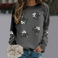 thumbnail image 4 of Spooky Boo Ghost Halloween Sweatshirts for Women 2025 Long Sleeve Crewneck Ghost Graphic Sweatshirt Pullover Tops, 4 of 5