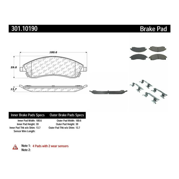 Centric (301.10190) Brake Pad, Ceramic