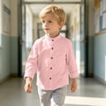 thumbnail image 2 of Boys Long Sleeve Shirts Classic Collared Button Down Fashion Uniform Shirts School Clothes Size 3-4 Years, 2 of 8