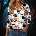thumbnail image 2 of Godom Women Halloween Shirt Halloween Tshirt Graphic Tees Fall Season 3/4 Sleeve Tops, 2 of 5