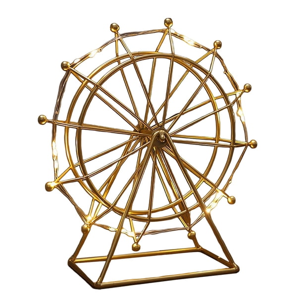 Adorno de rueda de metal con forma de cielo, juguete luminoso para decoración de escritorio, oficina, dormitorio, cumpleaños y sala de estar. giratorio