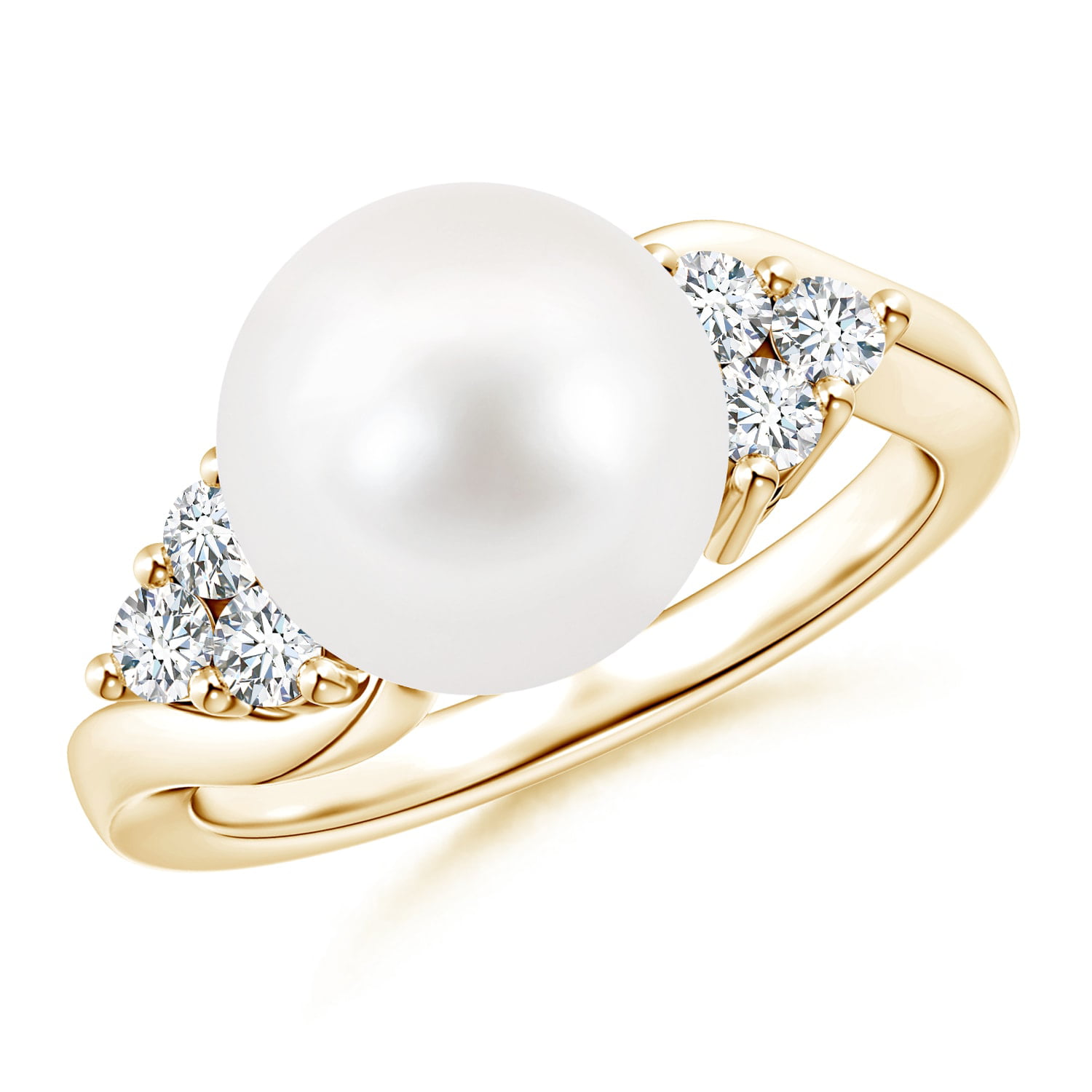 Angara - June Birthstone - FreshWater Cultured Pearl Bypass Ring with ...