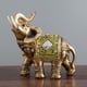 thumbnail image 4 of Estatua esculpida de elefante Cateissary figurita para el hogar librería de Resina habitación de manualidades de animales Verde 5.5x2.4x5.5 pulgadas Grande, 4 of 6