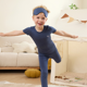 thumbnail image 1 of PatPat Pijamas ajustados sólidos de bambú viscosa para niños pequeños en set de 3 piezas con máscara para dormir, 1 of 3