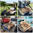 thumbnail image 6 of Golf Cart Seat Covers for 2 Seater,Boho Leaf Microfiber Cart Seat Towel Blanket,Orange Rustic Tribal Patterns Ethnic Bohemian Absorbent NonSlip Bench Seats Protector for Golf Course 51"x31", 6 of 9