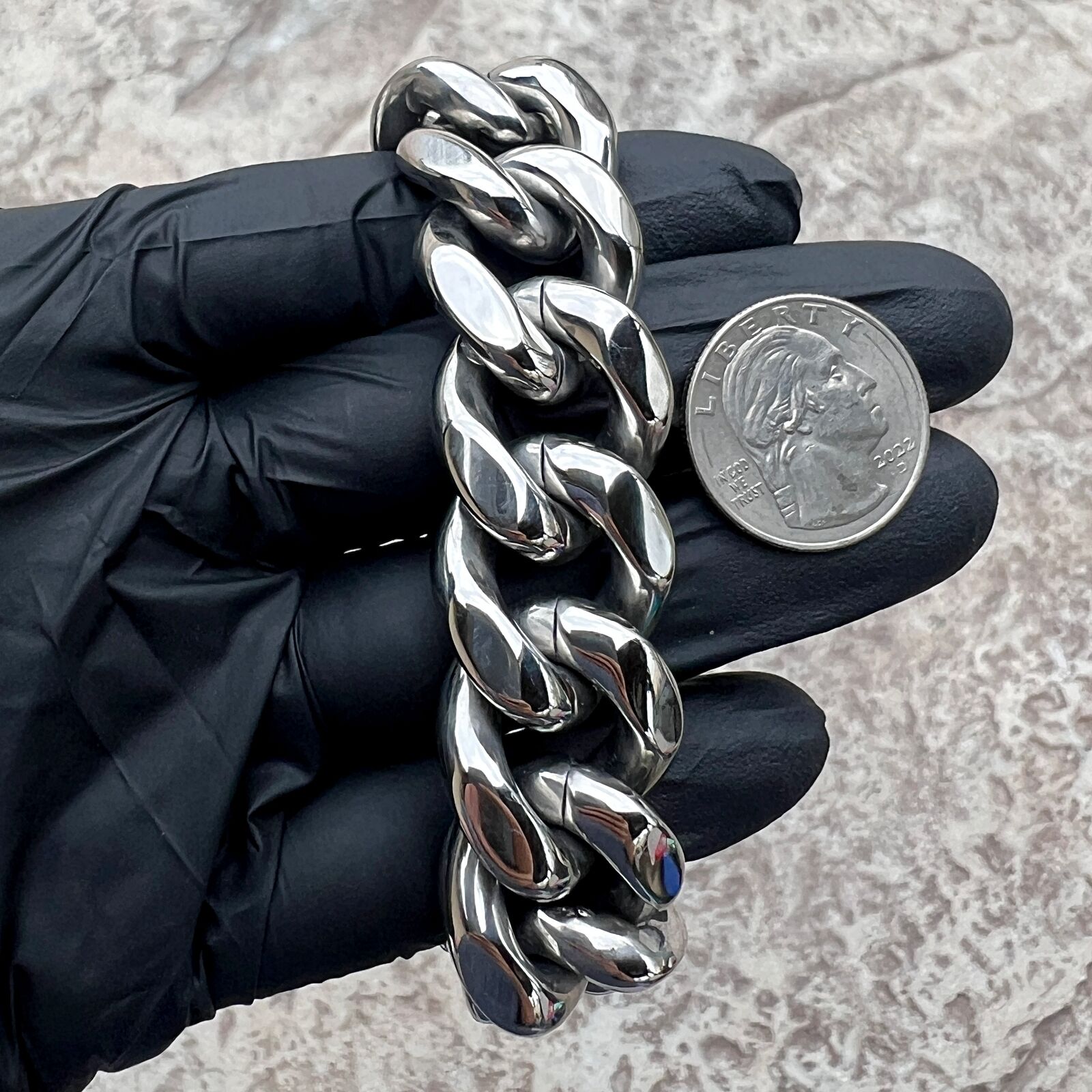 Mens 316L Stainless Steel Miami Cuban Link Chain Heavy Necklace 22MM Thick 24" Inch