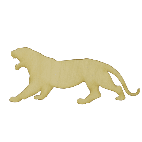 Package of 1, Medium 8" x 3.5" x 0.25" Baltic Birch Plywood Cougar Wood Cutout for Art and Craft Project, Made in USA