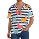 thumbnail image 1 of Balery Colorful Llama Camisa Casual de Manga Corta con Botones para Hombre, Texturizada, Estilo Cubano, para Playa, Verano-4X-Large, 1 of 5