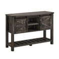 thumbnail image 1 of OKD Farmhouse Console Entryway Table w/ Sliding Barn Doors, Dark Rustic Oak, 1 of 8