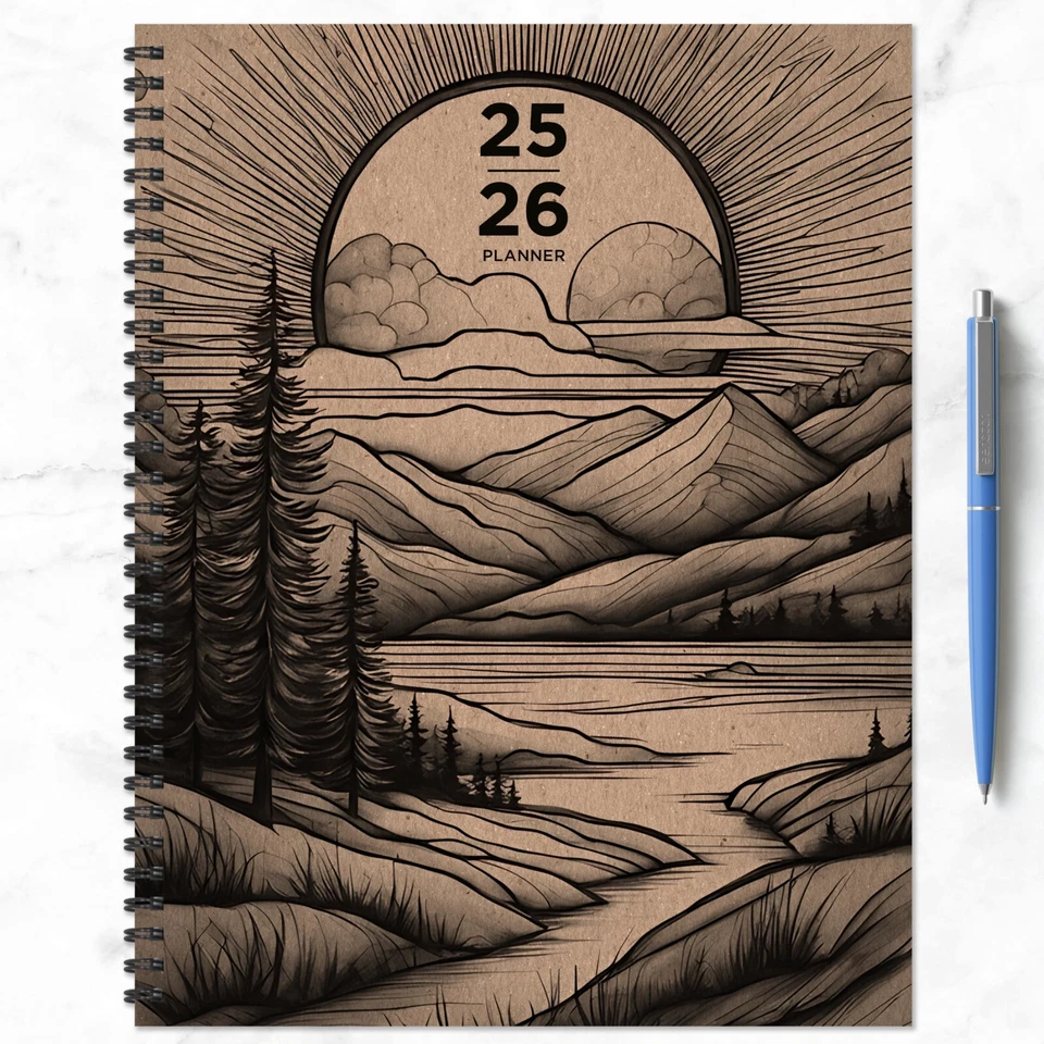 July 2025 - June 2026 Into The Wild Large Weekly Monthly Planner