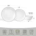 thumbnail image 2 of Famiware Eden Stoneware Dinnerware Sets, 12-Piece Dish Set, White Stripe, 2 of 6