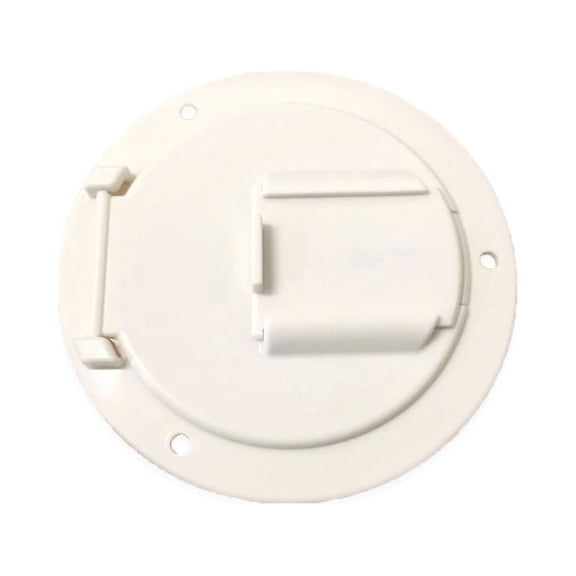 White Electric Power Cord Medium Round Cable Hatch 3.5" Cutout RV Trailer 2137BU