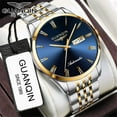 thumbnail image 4 of GUANQIN Men Automatic Mechanical Movement Stainless Steel Business Wrist Watch Sapphire Crystal Waterproof Self-Winding Clock Day Date, 4 of 6