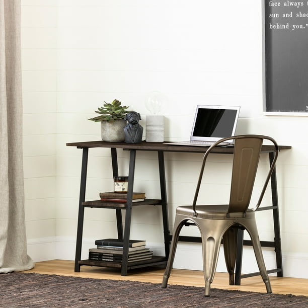 South Shore Evane Industrial Desk with Storage, Multiple Finishes ...