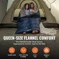thumbnail image 4 of KingCamp Double Sleeping Bag Queen Size 2 Person Cotton Flannel Sleeping Bags with Pillows for Adult, Lightweight Backpacking Sleep Bag for Couples & Family Blue, 4 of 9