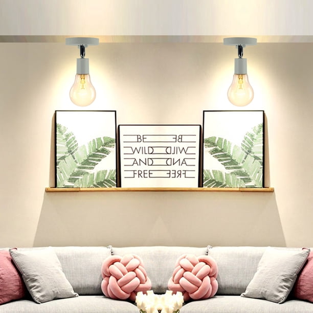 Soporte De Lámpara Portalámparas E27 Portalámparas de metal retro Base de luces de pared giratoria 180 (D)