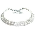 thumbnail image 6 of ievspot 1 Pcs Rhinestone Necklace Jewelry Silver Crystal Wide Choker Necklace Sparkly Collar Necklaces Prom for Women, 6 of 7