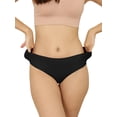thumbnail image 4 of Buankoxy Women's Invisible Seamless Hipster Panties Mid-Rise No Show Laser Cut Underwear 6 Pack,Black,Size 5, 4 of 7