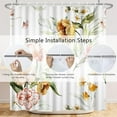 thumbnail image 6 of 72x84 Inch Vintage Floral Shower Curtain Watercolor Flowers Blossom Green Leaves Shower Curtains for Bathroom Wildflowers Botanical Bath Curtain Waterproof Polyester with Hooks, 6 of 6