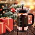 thumbnail image 6 of Press Coffee Tea Maker  Upgrade Heat Cold Resistant Thickened Glass With 4 Level Stainless Steel Filtration System Brew & Bpa Free Large 1000ml 34oz Rose, 6 of 6